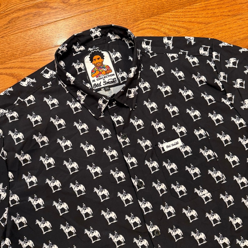 Old Smoke JK Collection Shirt Mens 3XL Black Horse Jockey Kentucky Derby‎ Print